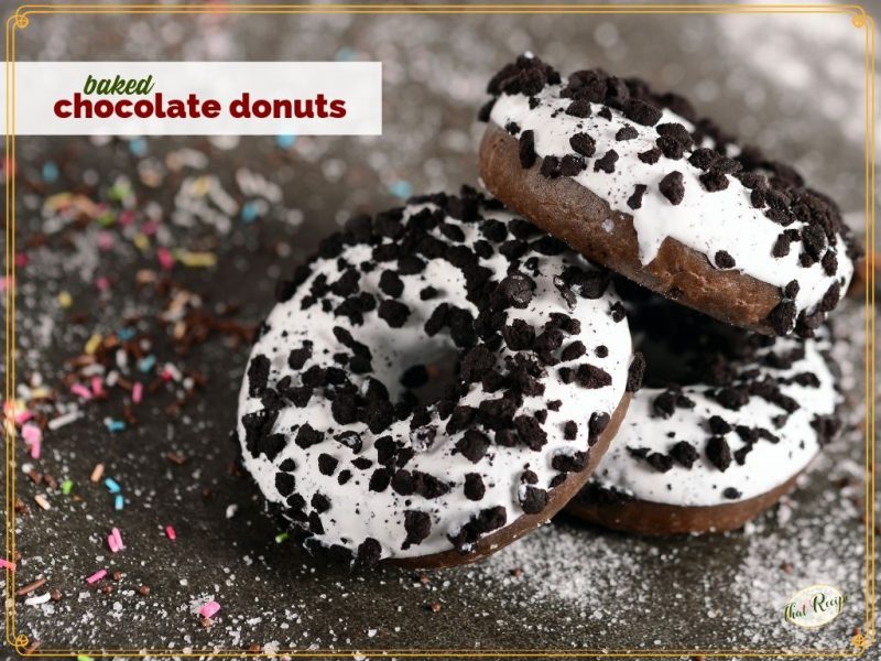 chocolate donuts on a plate