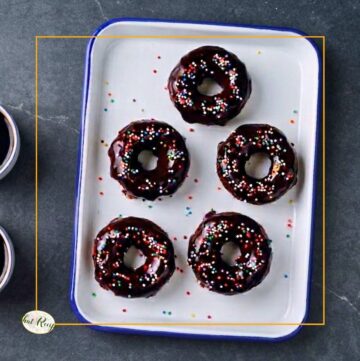 chocolate donuts on a plate