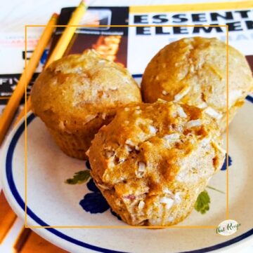 carrot coconut muffins on a plate