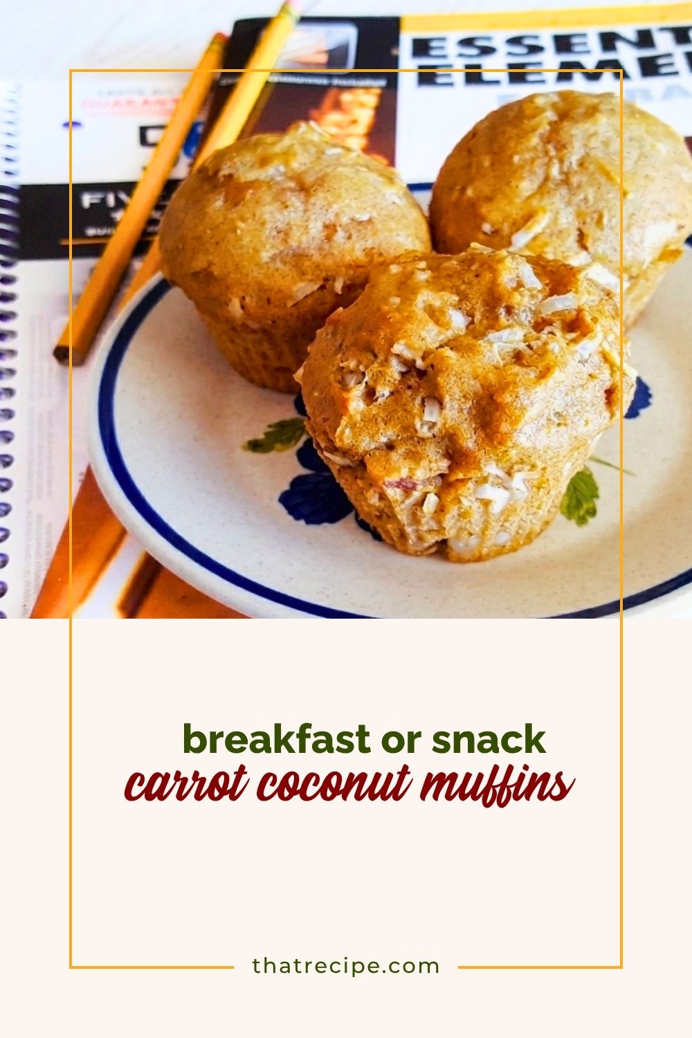 carrot coconut muffins on a plate