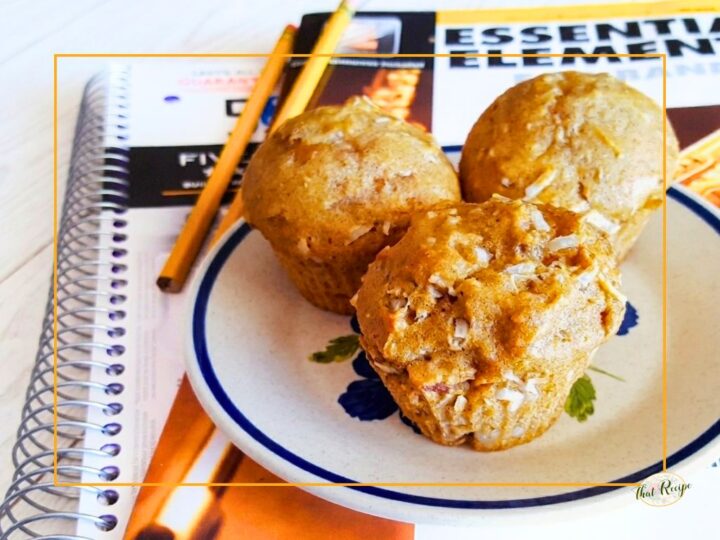 carrot coconut muffins on a plate
