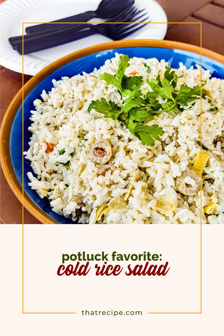 cold rice salad in a bowl
