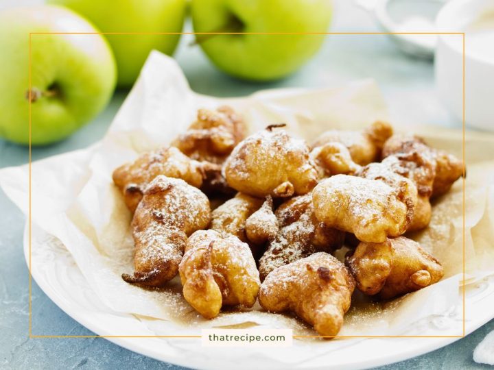 mini apple fritters on a plate