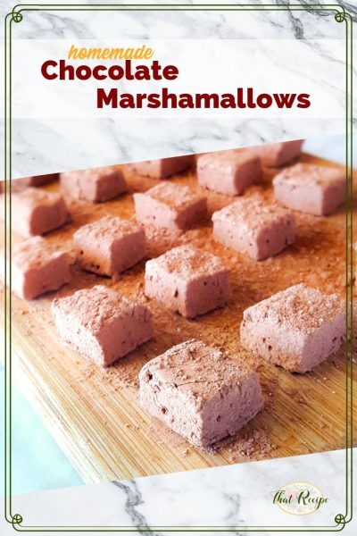 chocolate marshmallows on a cutting board