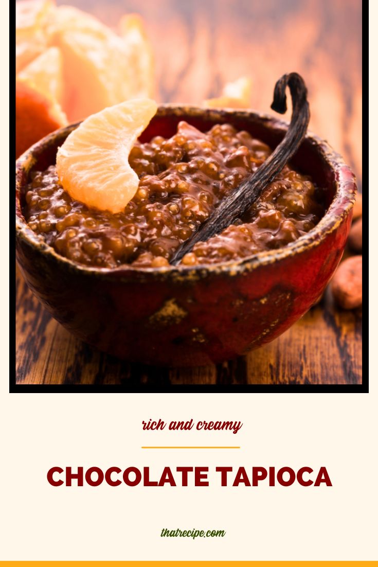 chocolate tapioca pudding in a bowl
