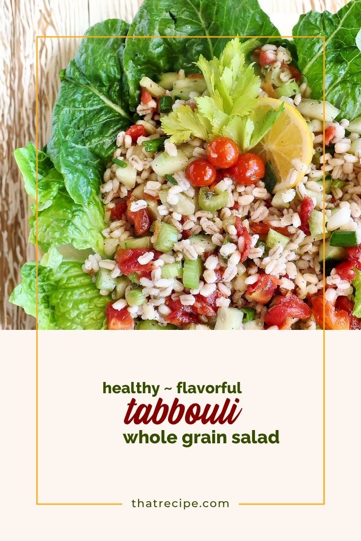 tabbouli on a bed of lettuce