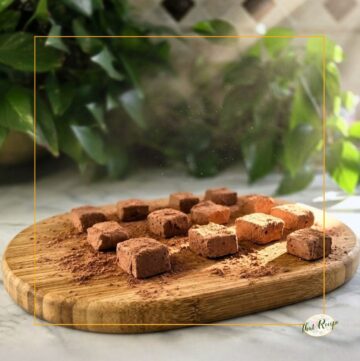 chocolate marshmallows on a cutting board
