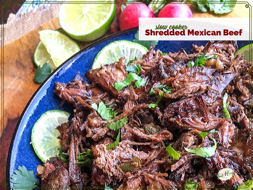 plate of shredded Mexican beef