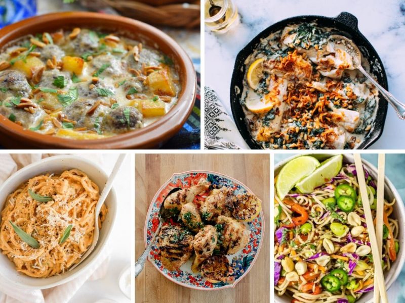 collage of tahini recipes