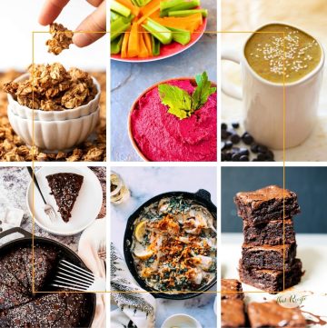 collage of tahini recipes