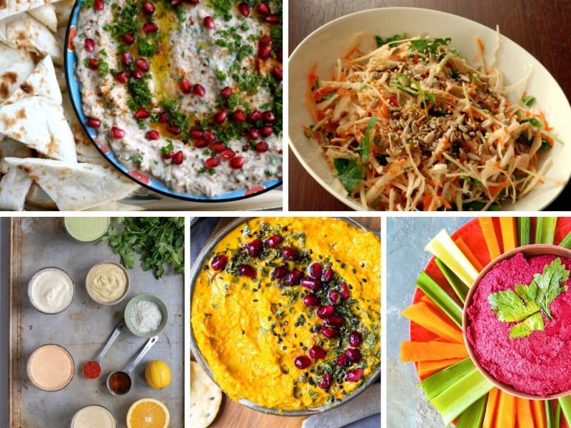 collage of tahini recipes