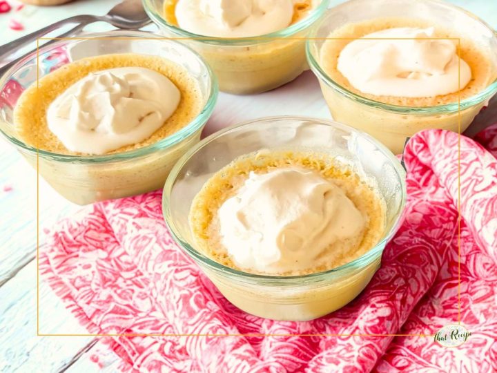 small coffee pudding cake scooped up on a spoon