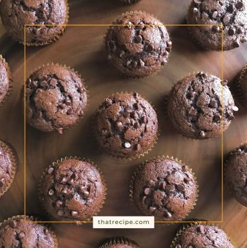 chocolate muffins on a plate