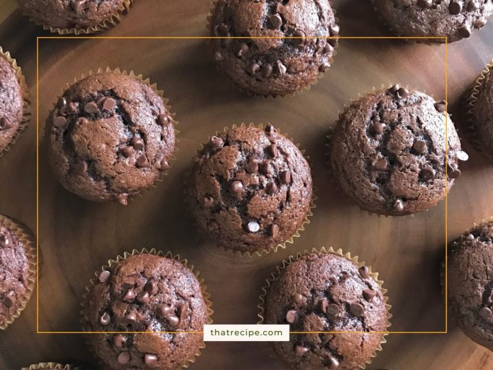 chocolate muffins on a plate