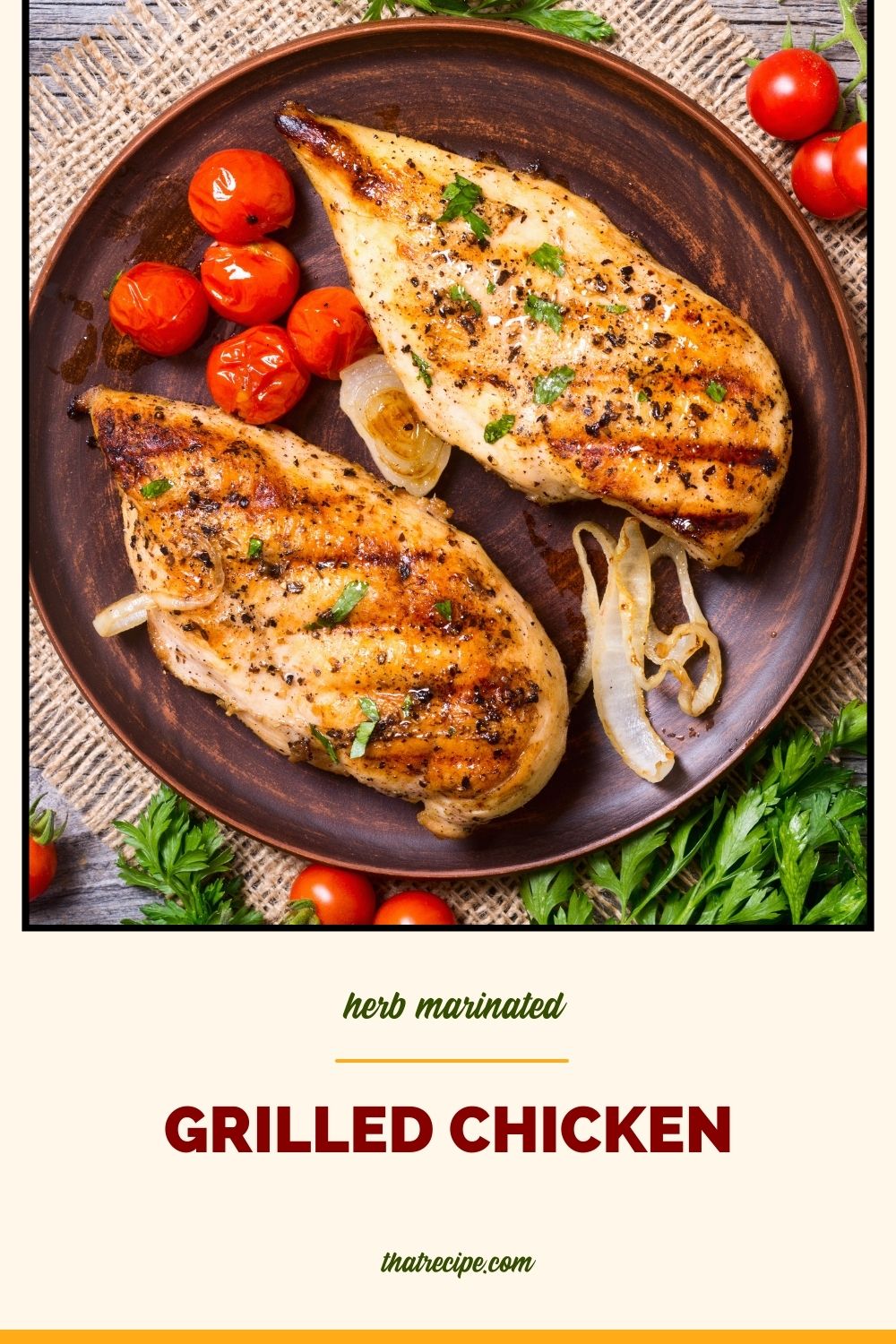 Easy herb marinated grilled chicken is a healthy and flavorful dish that can be prepped ahead of time and cooked just before serving.