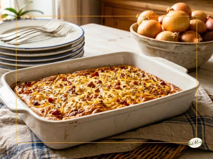 german onion cake in a pan