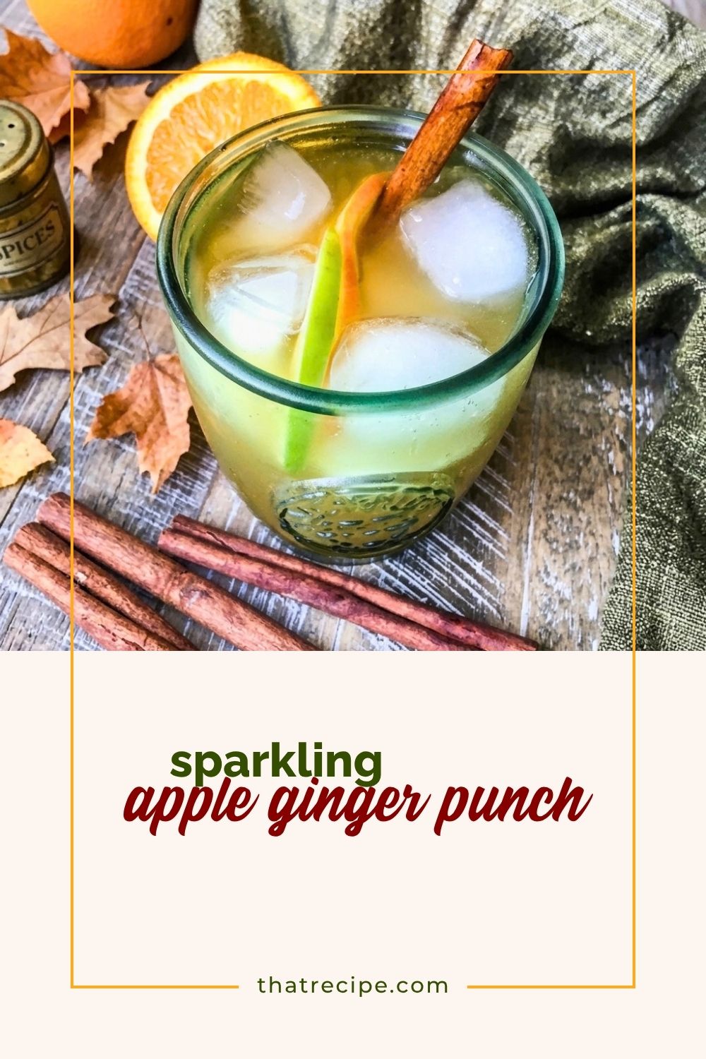 glass of apple ginger punch on a table