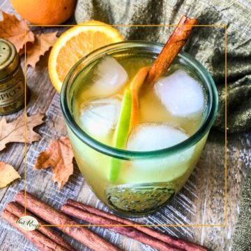 glass of apple ginger punch on a table