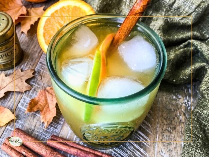 glass of apple ginger punch on a table