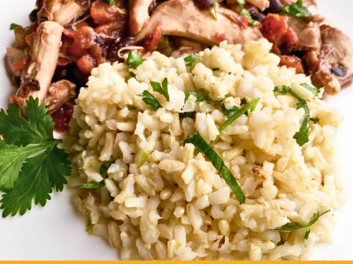 brown rice with lime and cilantro