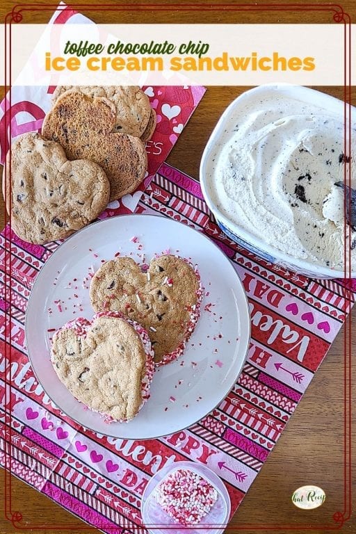 top down view of cookies, ice cream and ice cream cookie sandwiches