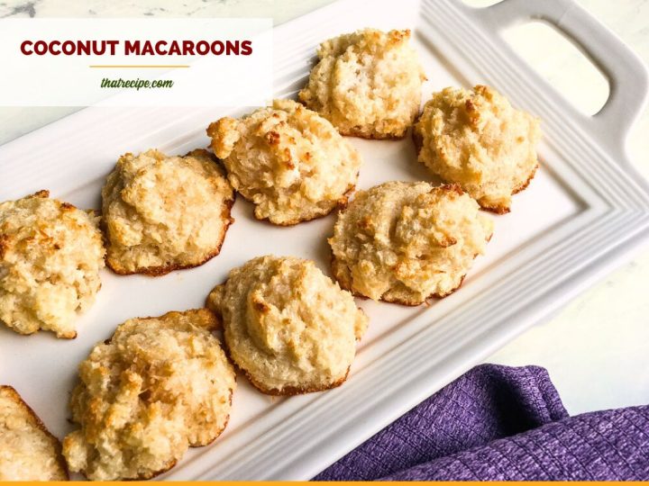 late of cookies with text overlay "easy coconut macaroons"