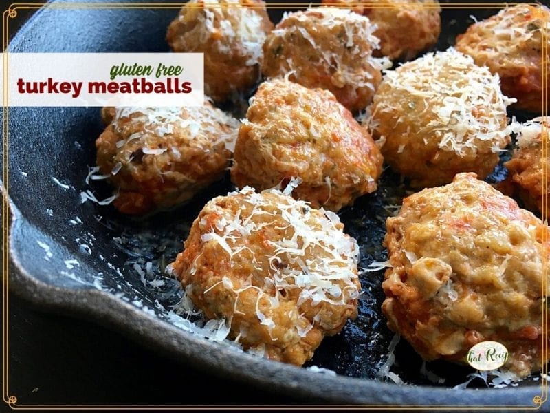 close up of meatballs in a skillet