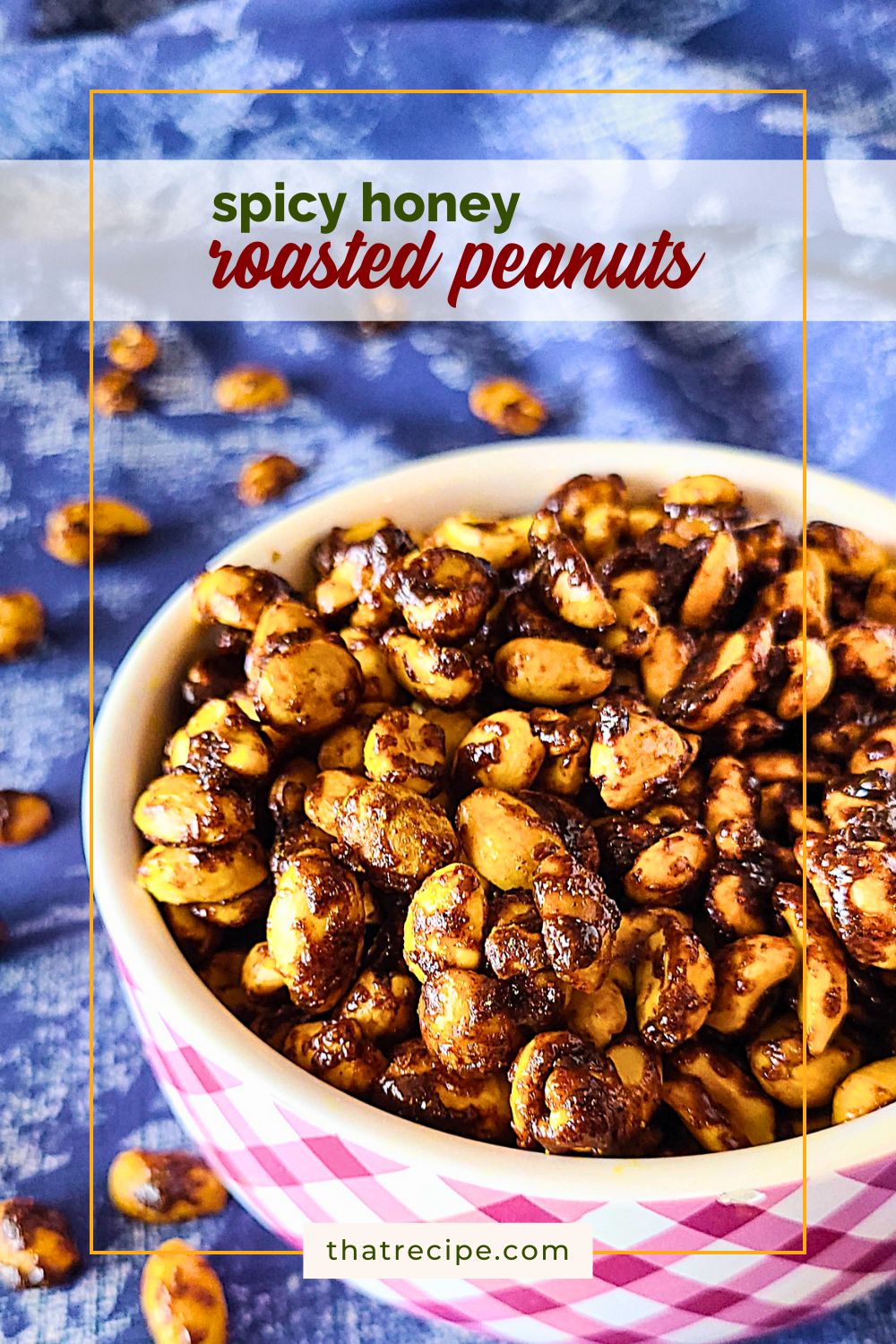 bowl of spiced honey roasted peanuts