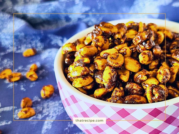 bowl of spiced honey roasted peanuts