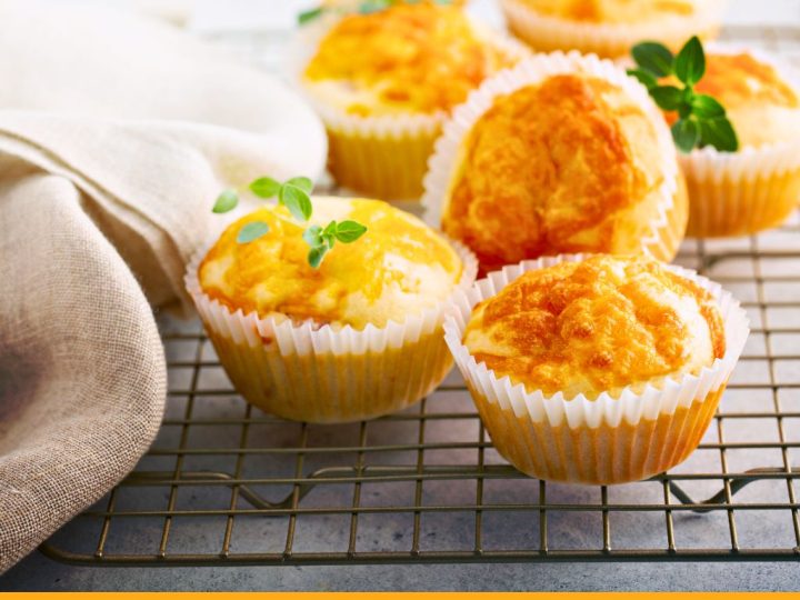 cheese muffins on a cooling rack