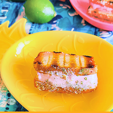 strawberry margarita ice cream sandwich in a bowl