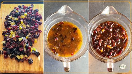 dried fruit before, during and after soaking
