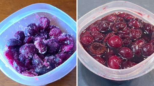 before and after pictures of cherries mascerating