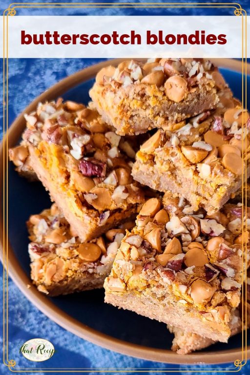 plate of butterscotch blondies