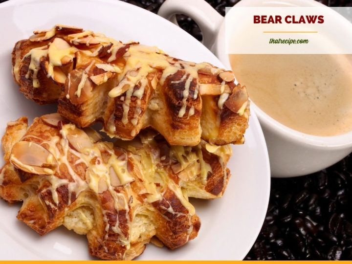 bear claw pastries on a plate