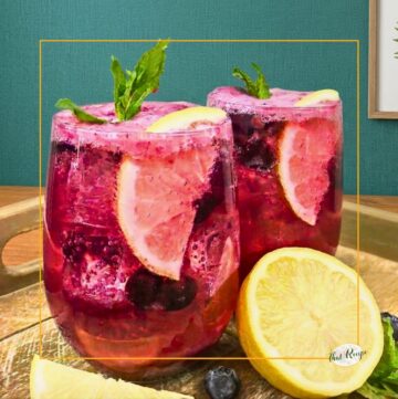 glasses of sparkling blueberry lemonade