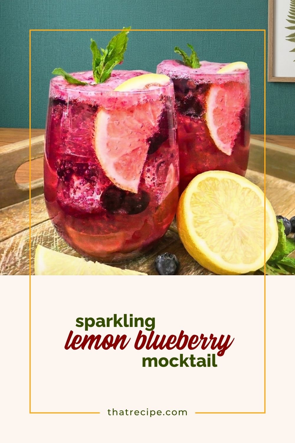 glasses of sparkling blueberry lemonade