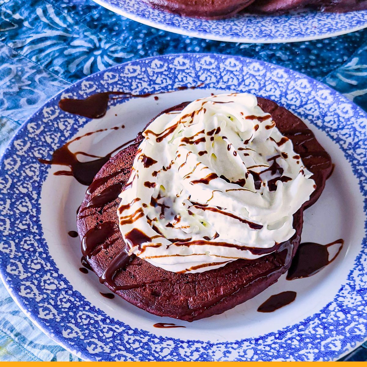 red velvet pancakes on a plate