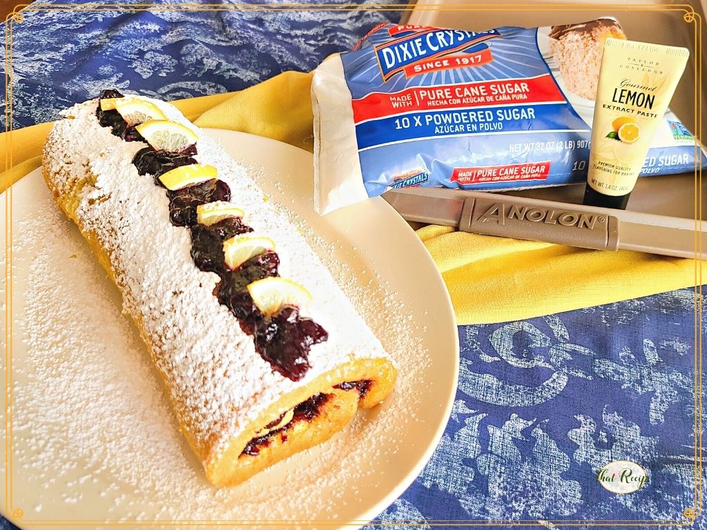 Lemon Blueberry Jelly Roll Cake Fun Spring Dessert