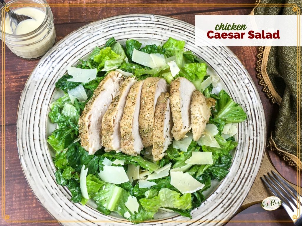 chicken Caesar salad on a plate