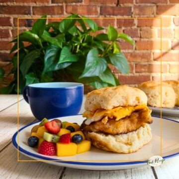 Chicken Egg and Cheese Biscuit on a plate