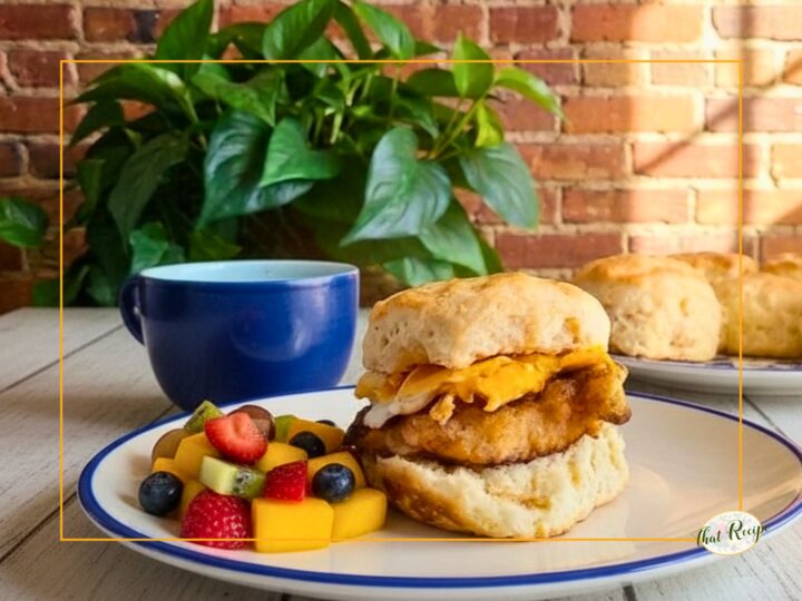 Chicken Egg and Cheese Biscuit on a plate