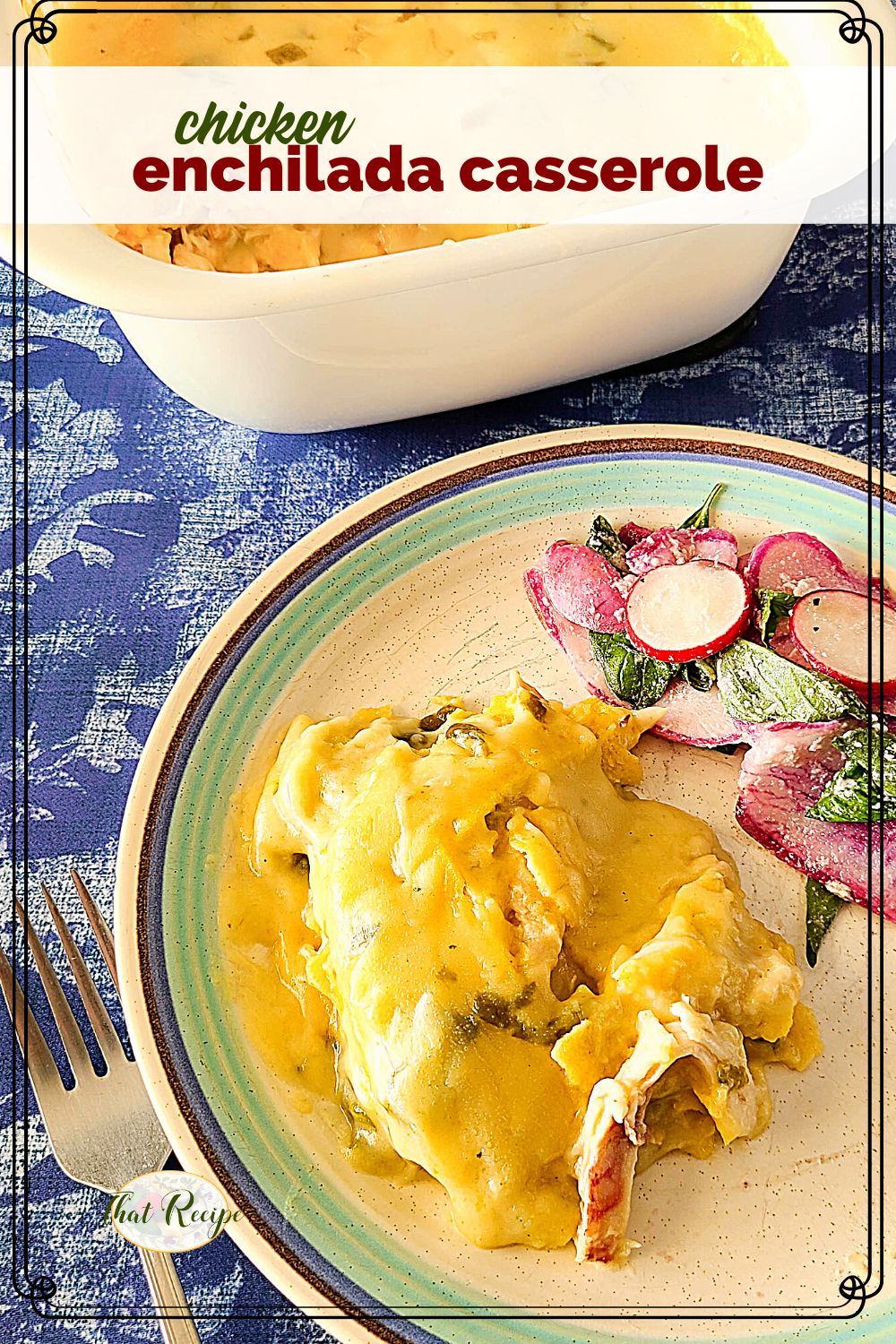 chicken enchilada casserole on a plate