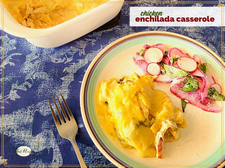 chicken enchilada casserole on a plate