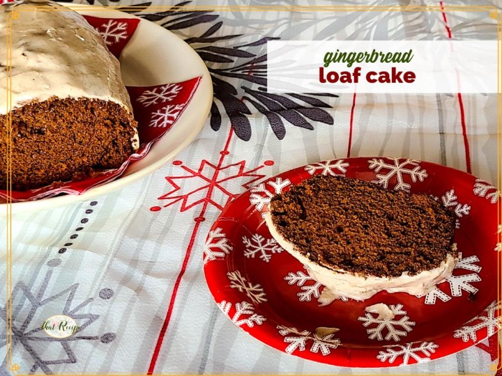 slice of iced gingerbread loaf cake