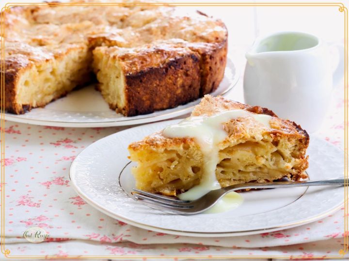 slice of apple cake on a plate