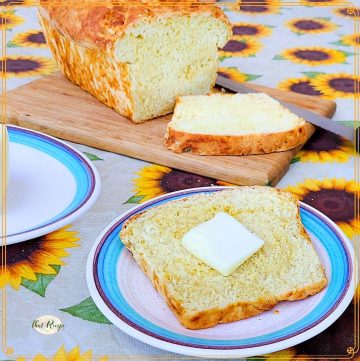 Slice of orange bread with butter