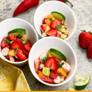berry shrimp ceviche in bowls