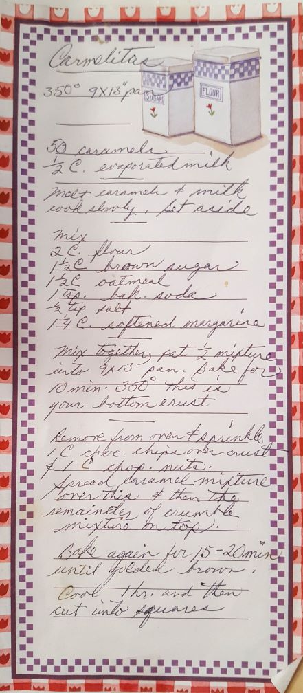handwritten cookie recipe