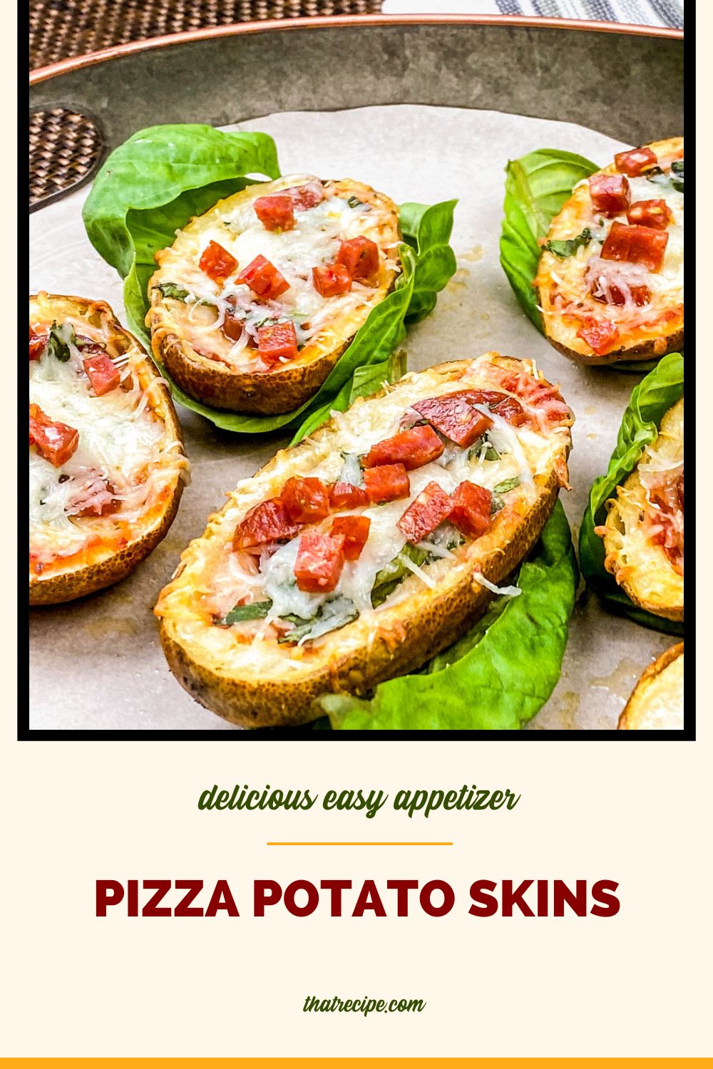 potato skins filled with pizza toppings